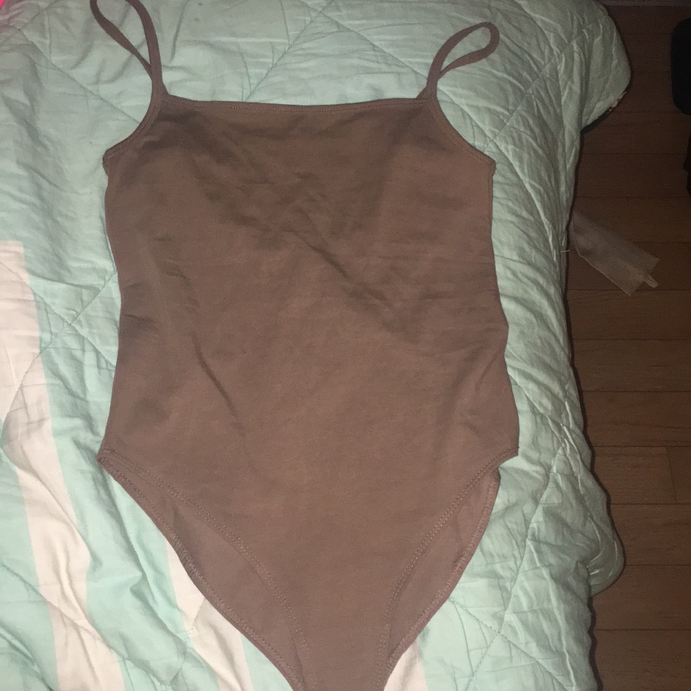 NWOT forever 21 brown body suit low back small